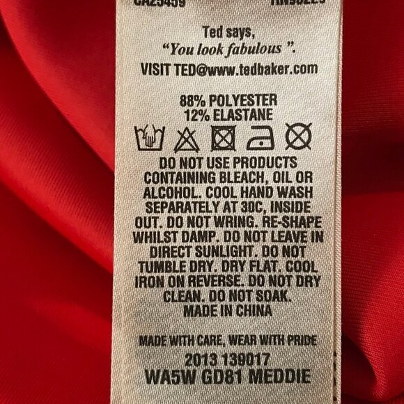 Ted Baker Meddie Red/Orange Fit & Flare Full Circle Skater Mini Dress Size 2 - Picture 9 of 9